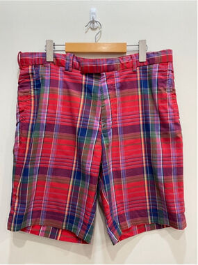 Ralph Lauren RLX Plaid Madras Golf Shorts Mens 36 Preppy Colorful Casual